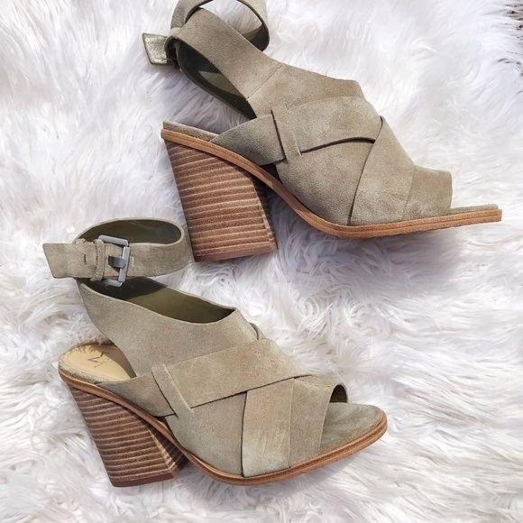 Marc Fisher Shoes - New Marc Fisher LTD Tan Suede Valen Sandal Sz 8M